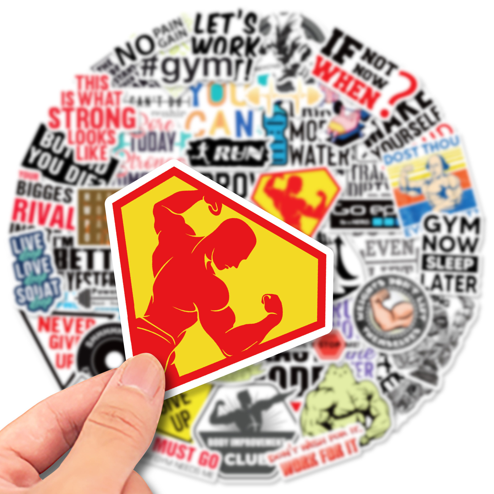 50 stuk fitnessruimte gym sportschool Cartoon stickers voor kinderen en volwassenen Beloningsstickers Journal Laptop Telefoon Stickers