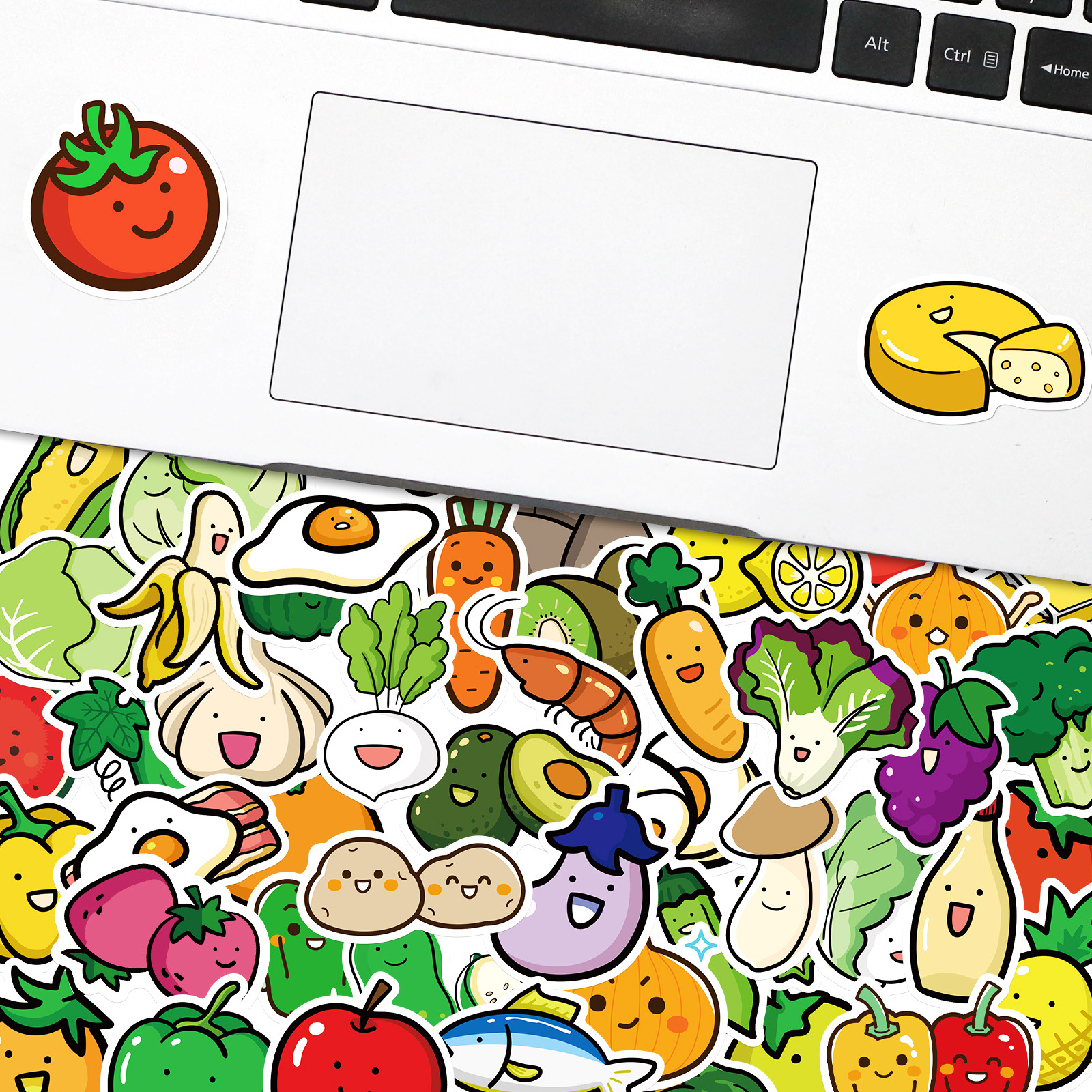 50 stuk fruit groente Cartoon stickers voor kinderen en volwassenen Beloningsstickers Journal Laptop Telefoon Stickers