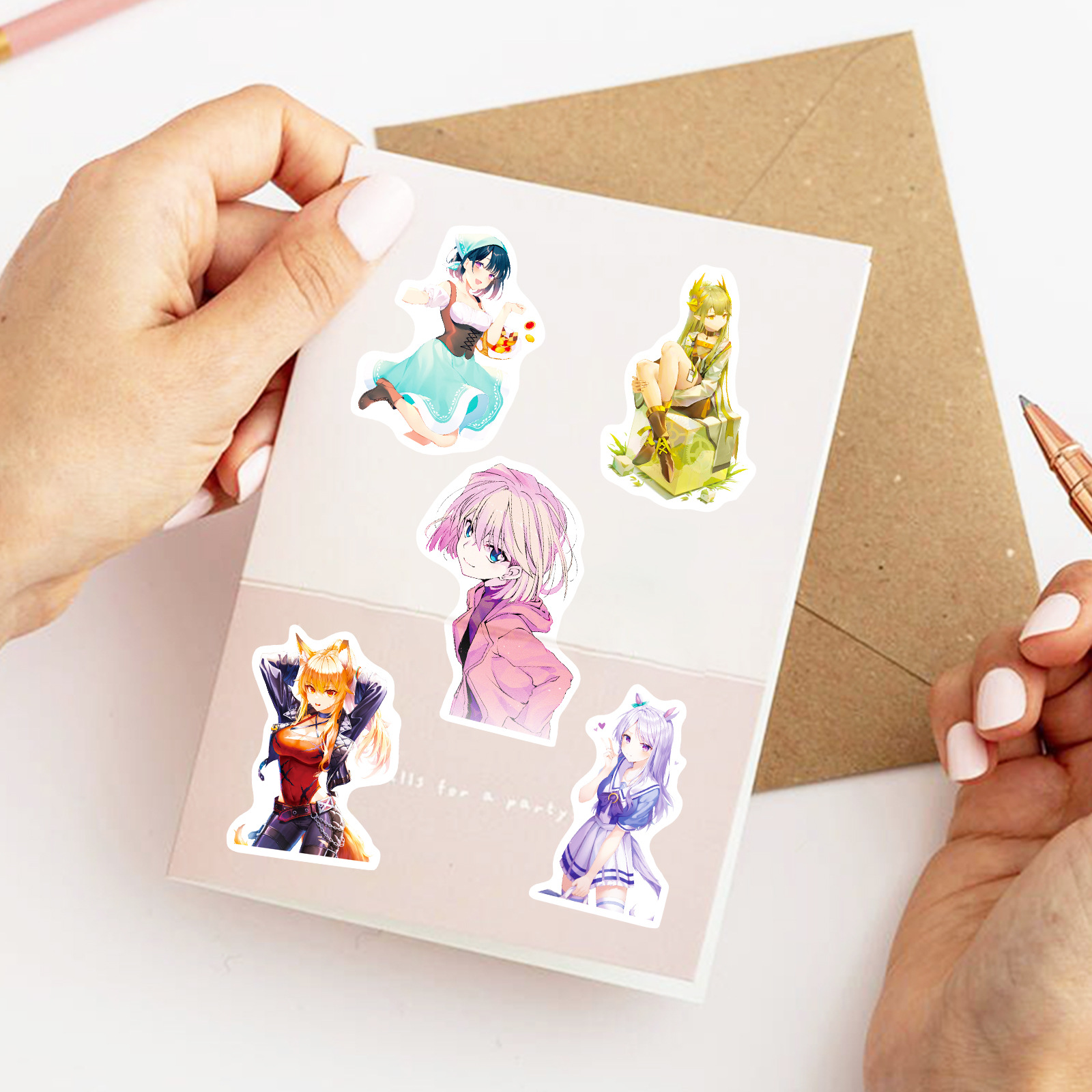 50 stuk japanse anime schoonheid Cartoon stickers voor kinderen en volwassenen Beloningsstickers Journal Laptop Telefoon Stickers