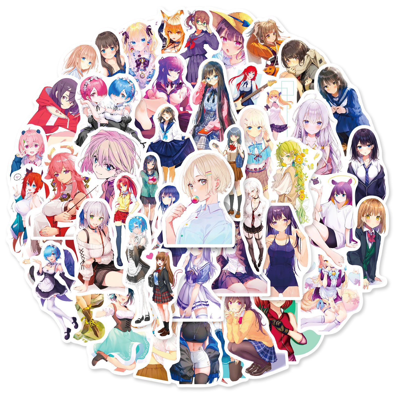 50 stuk japanse anime schoonheid Cartoon stickers voor kinderen en volwassenen Beloningsstickers Journal Laptop Telefoon Stickers