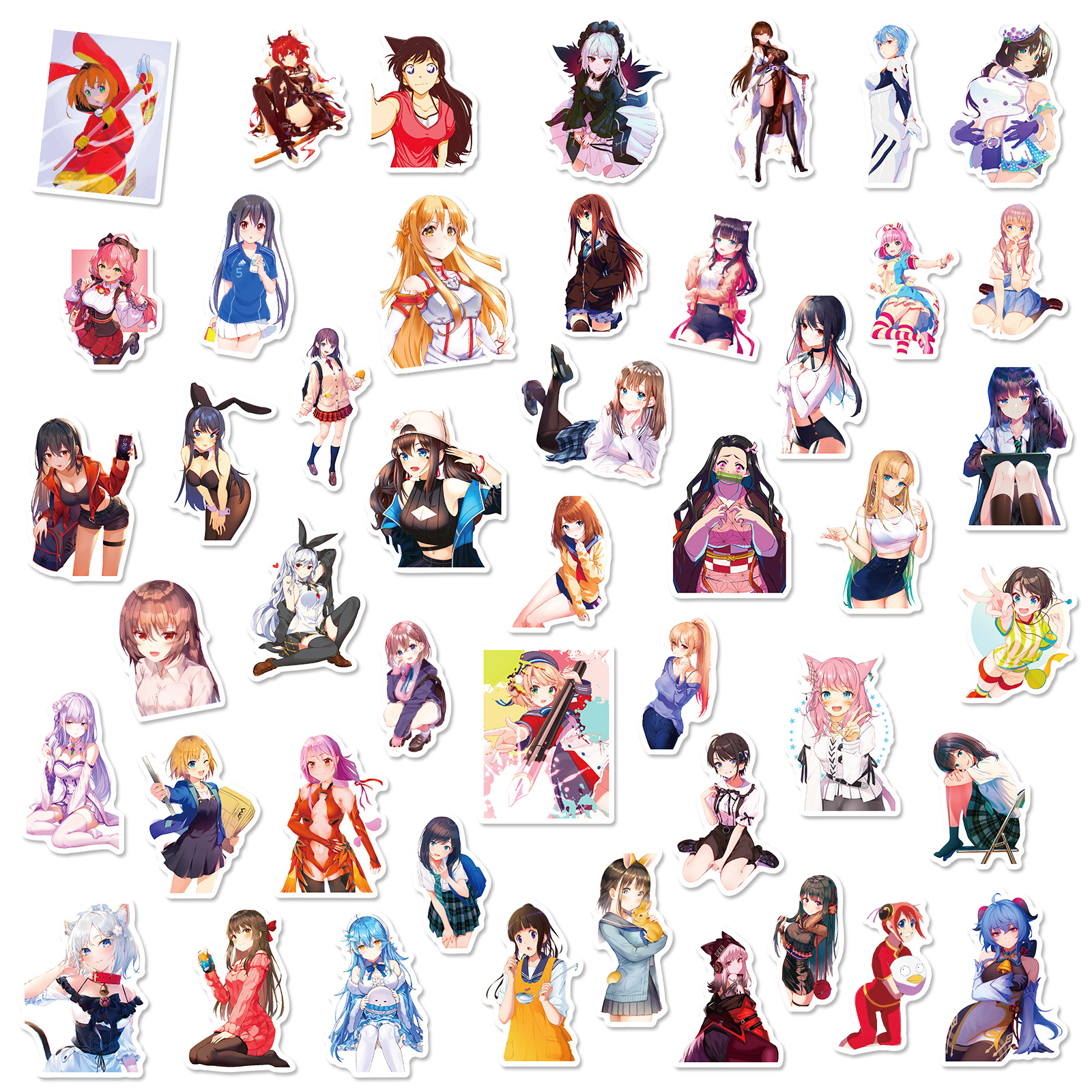 50 stuk japanse anime schoonheid Cartoon stickers voor kinderen en volwassenen Beloningsstickers Journal Laptop Telefoon Stickers