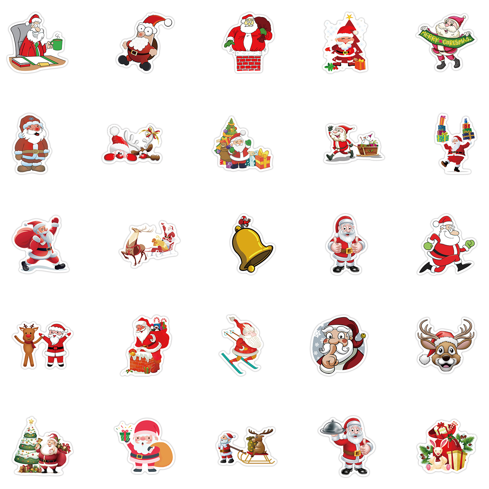 50 stuk kerst christmas Cartoon stickers voor kinderen en volwassenen Beloningsstickers Journal Laptop Telefoon Stickers