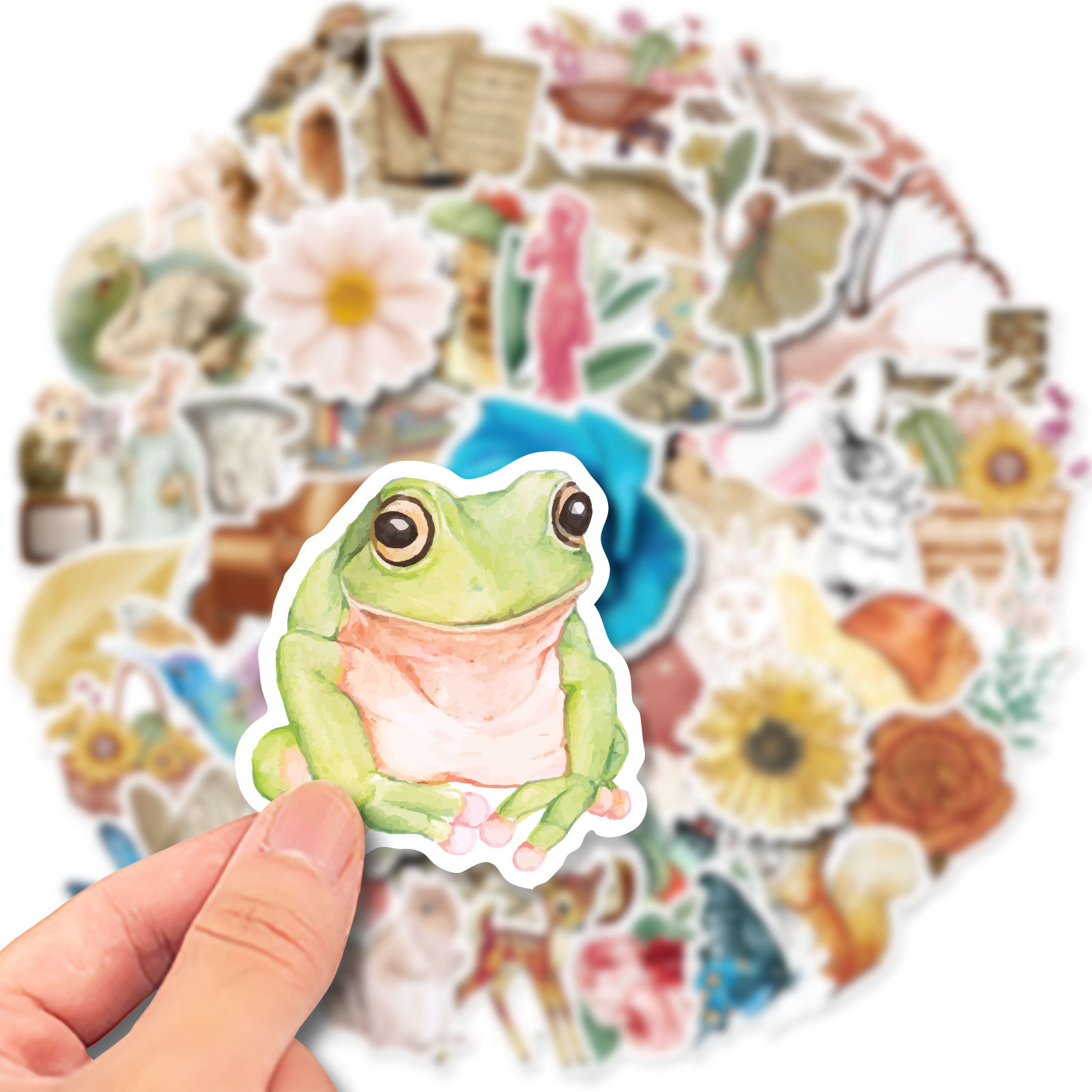 50 stuk nostalgisch retro notitieboek vogelbeest Cartoon stickers voor kinderen en volwassenen Beloningsstickers Journal Laptop Telefoon Stickers