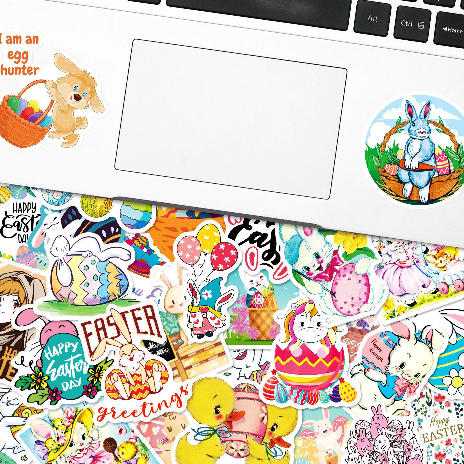 50 stuk pasen konijn eieren Cartoon stickers voor kinderen en volwassenen Beloningsstickers Journal Laptop Telefoon Stickers