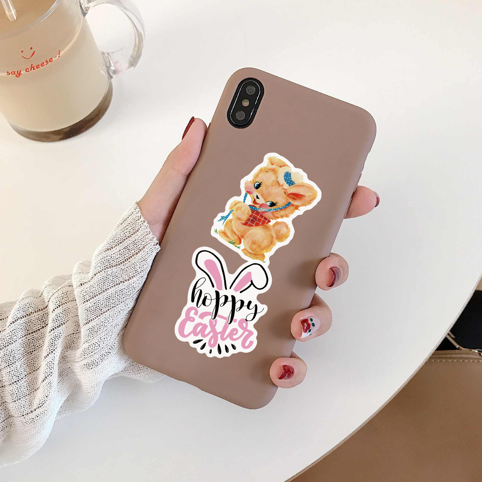 50 stuk pasen konijn eieren Cartoon stickers voor kinderen en volwassenen Beloningsstickers Journal Laptop Telefoon Stickers
