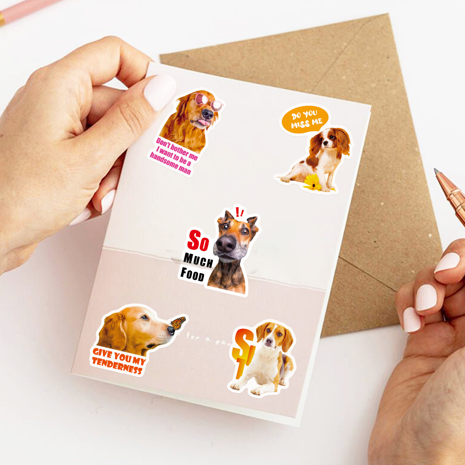 50 stuk schattige puppy dog hond Cartoon stickers voor kinderen en volwassenen Beloningsstickers Journal Laptop Telefoon Stickers