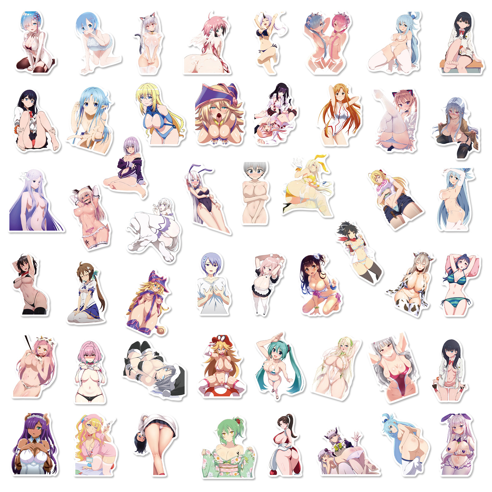 50 stuk sexy japanse anime schoonheid Cartoon stickers voor kinderen en volwassenen Beloningsstickers Journal Laptop Telefoon Stickers