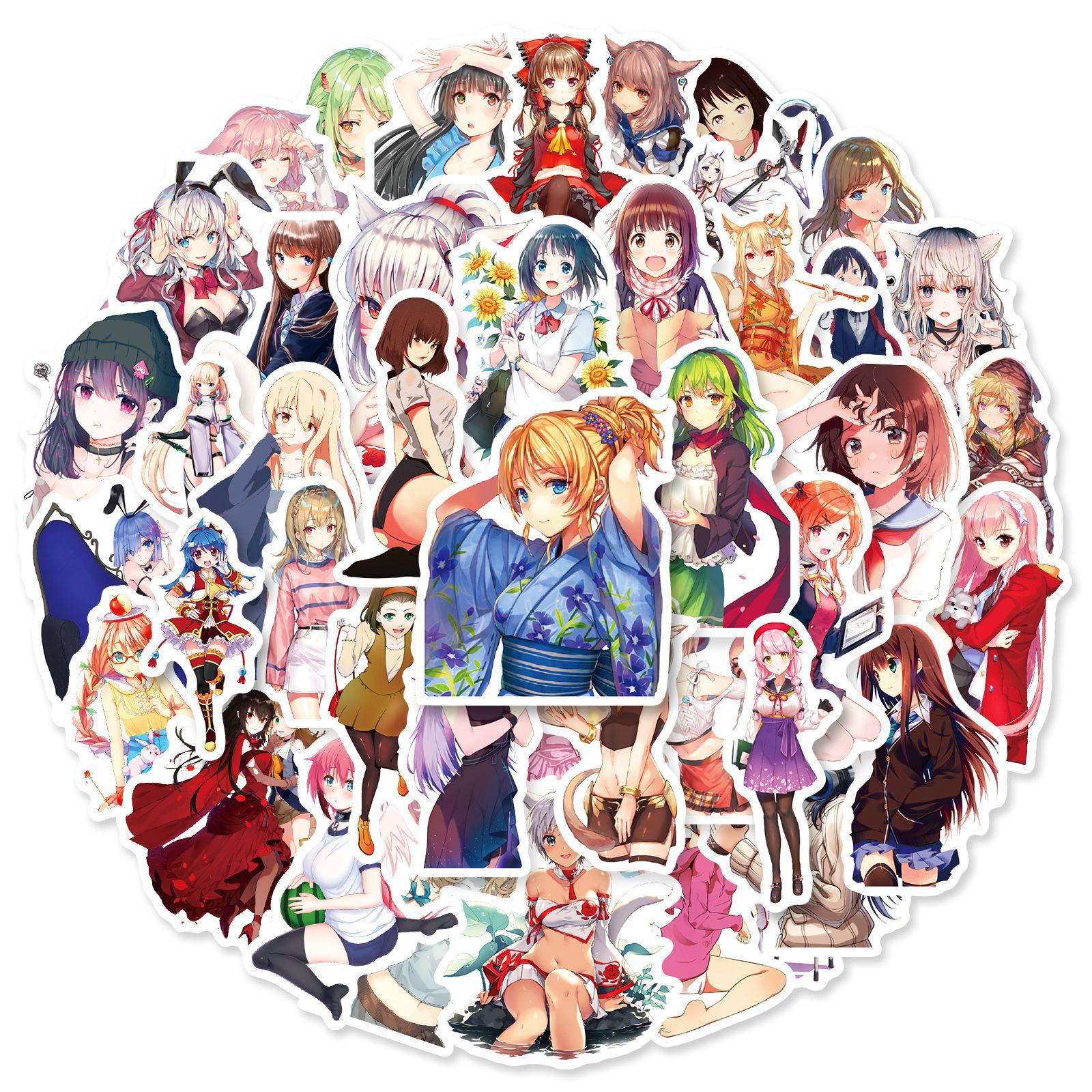 50 stuk japanse anime schoonheid Cartoon stickers voor kinderen en volwassenen Beloningsstickers Journal Laptop Telefoon Stickers