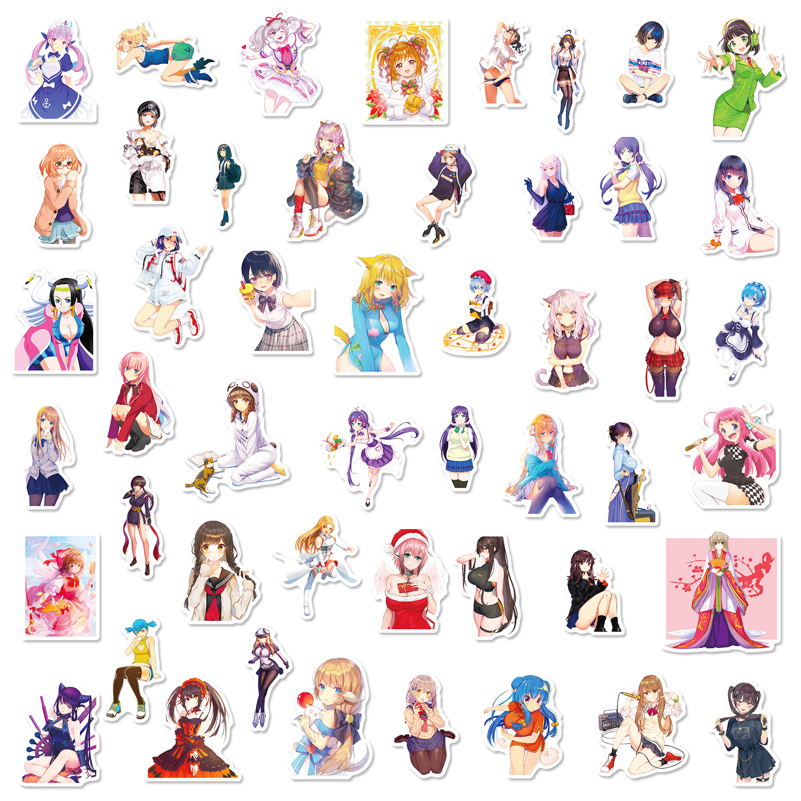 50 stuk japanse anime schoonheid Cartoon stickers voor kinderen en volwassenen Beloningsstickers Journal Laptop Telefoon Stickers