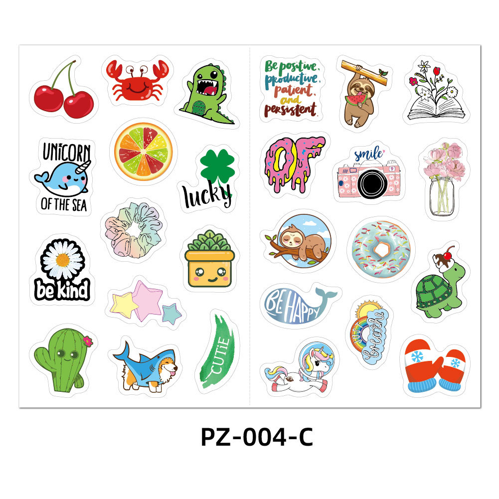 104 stuk strand beach Cartoon stickers voor kinderen en volwassenen Beloningsstickers Journal Laptop Telefoon Stickers