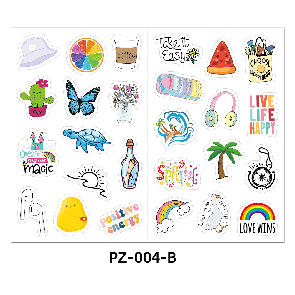 104 stuk strand beach Cartoon stickers voor kinderen en volwassenen Beloningsstickers Journal Laptop Telefoon Stickers