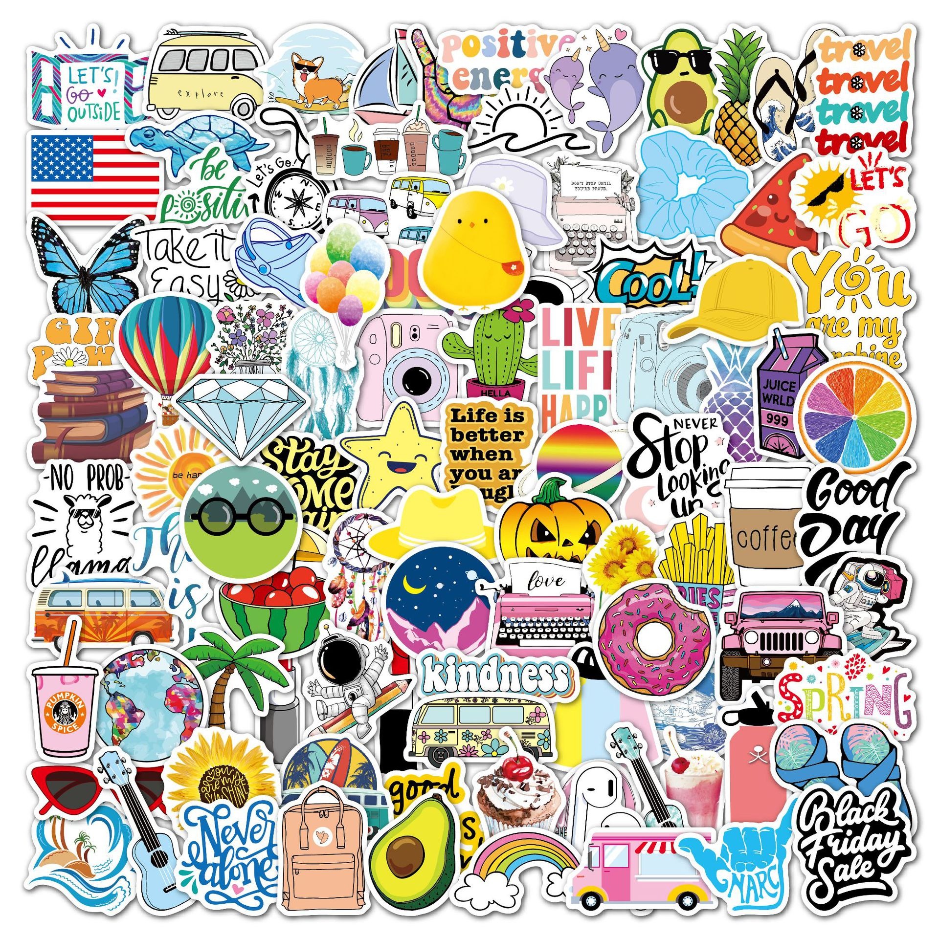 100 stuk A029 vakantie holiday Cartoon stickers voor kinderen en volwassenen Beloningsstickers Journal Laptop Telefoon Stickers