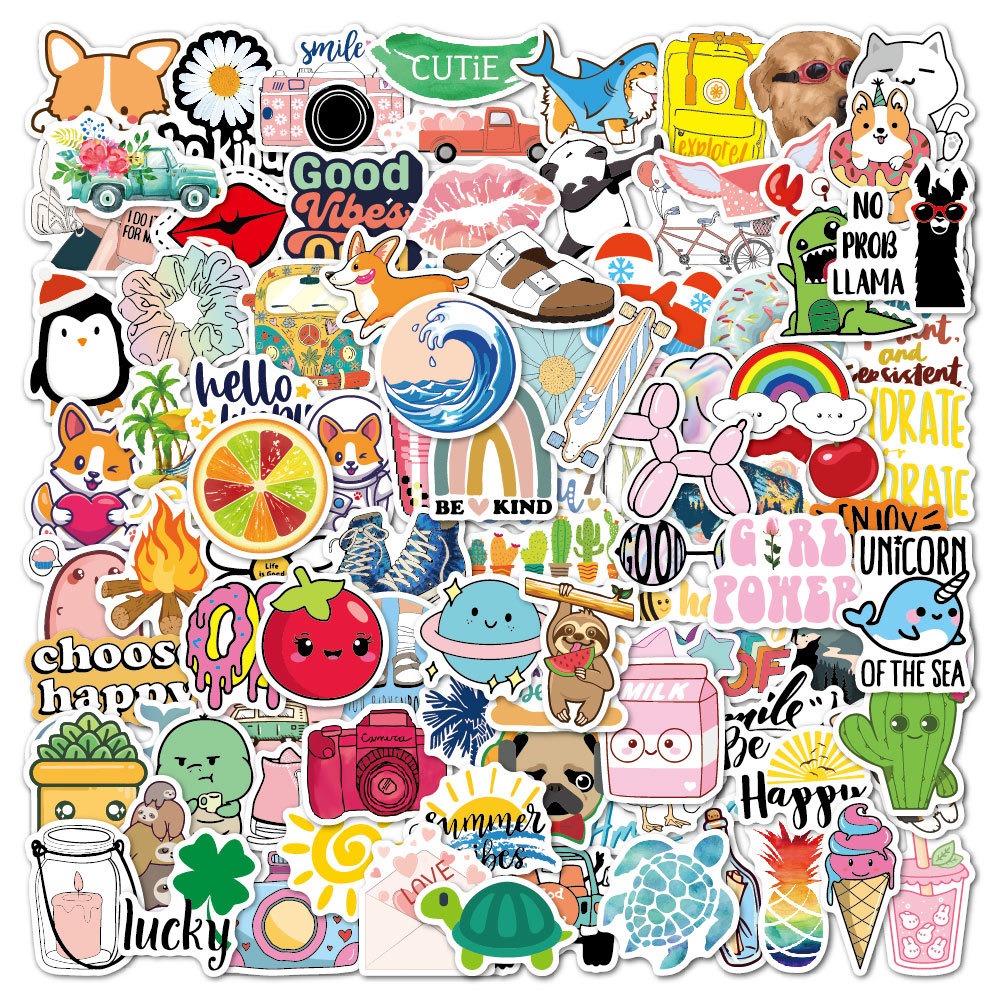 100 stuk A033 vakantie holiday Cartoon stickers voor kinderen en volwassenen Beloningsstickers Journal Laptop Telefoon Stickers