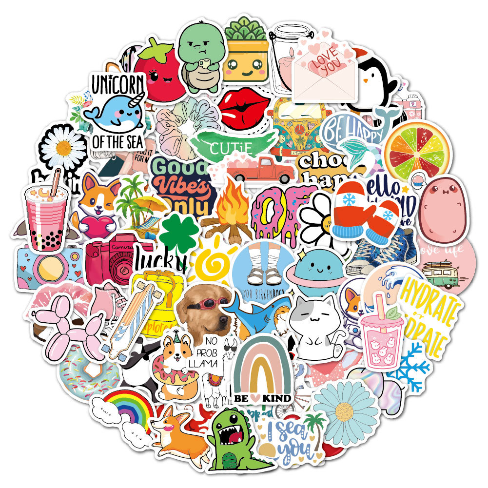 100 stuk A033 vakantie holiday Cartoon stickers voor kinderen en volwassenen Beloningsstickers Journal Laptop Telefoon Stickers