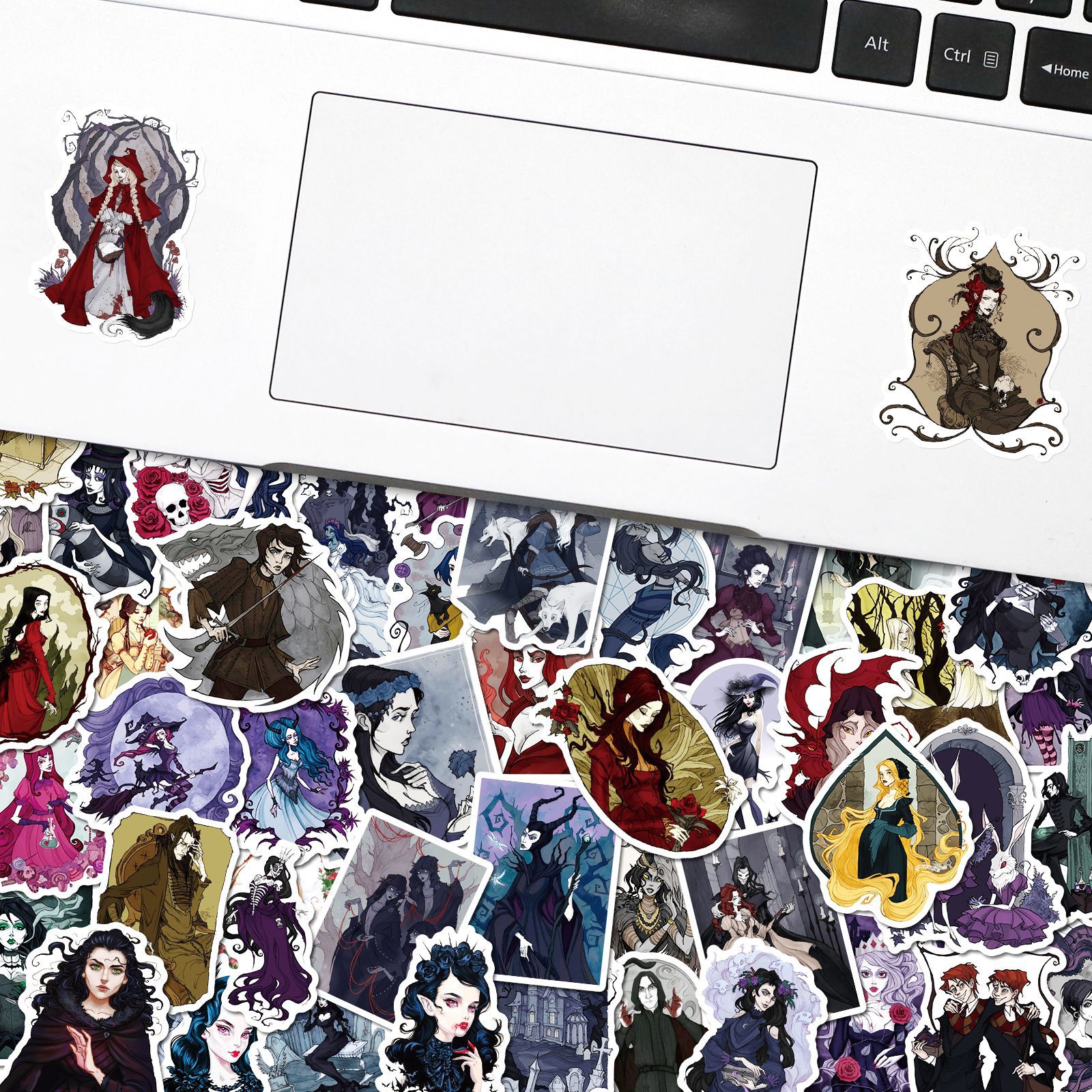 50 stuk zwarte fee sprookje de heks Cartoon stickers voor kinderen en volwassenen Beloningsstickers Journal Laptop Telefoon Stickers