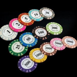 5 stuk Professionele Upscale Klei Casino Texas Poker Chips 14G waarde 1 2 5 10 20