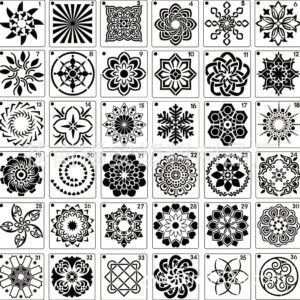 56 in 1 Kaart DIY Album Masking Spray Geschilderd Template Tekening Stencils Schilderen Scrapbooking Card Mandala