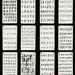 12 in 1 Kaart DIY Album Masking Spray Geschilderd Template Tekening Stencils Schilderen Scrapbooking Card Alfabet