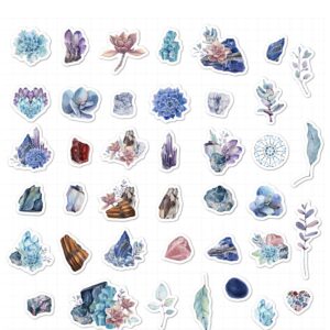 40 stuk aquarel schilderen kristallen Cartoon stickers voor kinderen en volwassenen Beloningsstickers Journal Laptop Telefoon Stickers