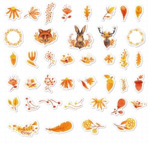 40 stuk aquarel schilderen herfst blad Cartoon stickers voor kinderen en volwassenen Beloningsstickers Journal Laptop Telefoon Stickers