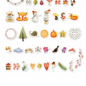 40 stuk aquarel schilderen warme winter Cartoon stickers voor kinderen en volwassenen Beloningsstickers Journal Laptop Telefoon Stickers