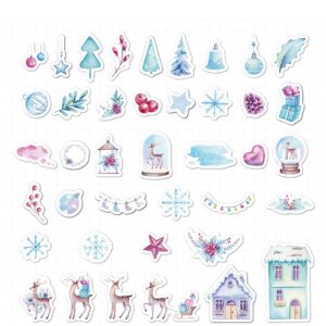 40 stuk aquarel schilderen winter hert Cartoon stickers voor kinderen en volwassenen Beloningsstickers Journal Laptop Telefoon Stickers