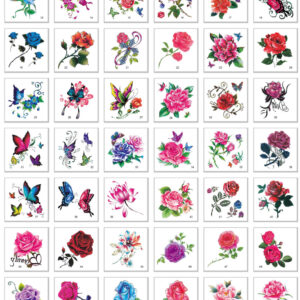 66 stuk Tattoo Sticker Gezicht Hand Mooie Body Art Nep Tatoo Tijdelijke Waterdichte Taty model Bloemen