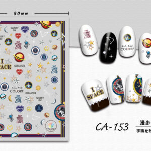 3D Nagel Sticker Coole stickers voor nagel folie Fashion Manicure Stickers Nagels CA-153 Ruimte