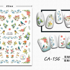 3D Nagel Sticker Coole stickers voor nagel folie Fashion Manicure Stickers Nagels CA-156 Borduurwerk Vogels