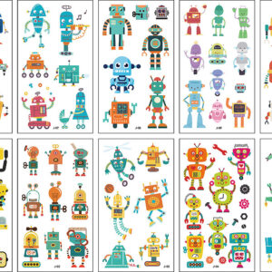 10 stuk Tattoo Sticker Gezicht Hand Cartoon Nep Tatoo Tijdelijke Waterdichte Taty model J Robot