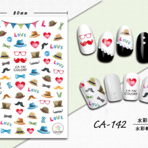 3D Nagel Sticker Coole stickers voor nagel folie Fashion Manicure Stickers Nagels CA-142 Hoed