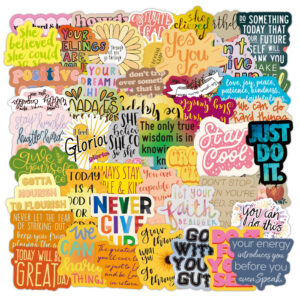 50 stuk inspirerende tekst Cartoon stickers voor kinderen en volwassenen Beloningsstickers Journal Laptop Telefoon Stickers