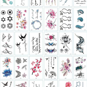30 stuk Tattoo Sticker Gezicht Hand Mooie Body Art Nep Tatoo Tijdelijke Waterdichte Taty model E