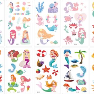 10 stuk Tattoo Sticker Gezicht Hand Cartoon Nep Tatoo Tijdelijke Waterdichte Taty model M Meermin