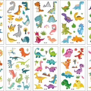 10 stuk Tattoo Sticker Gezicht Hand Cartoon Nep Tatoo Tijdelijke Waterdichte Taty model KL Dinosaurus