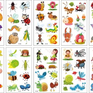 10 stuk Tattoo Sticker Gezicht Hand Cartoon Nep Tatoo Tijdelijke Waterdichte Taty model KC Insect