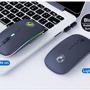 LED Backlit Oplaadbare Bluetooth 5.1 & 2.4G Dual model Draadloze Stille Muis USB Licht Muis