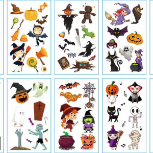 10 stuk Tattoo Sticker Gezicht Hand Cartoon Nep Tatoo Tijdelijke Waterdichte Taty model B Halloween