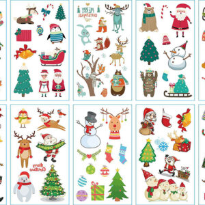 10 stuk Tattoo Sticker Gezicht Hand Cartoon Nep Tatoo Tijdelijke Waterdichte Taty model C Kerstmis