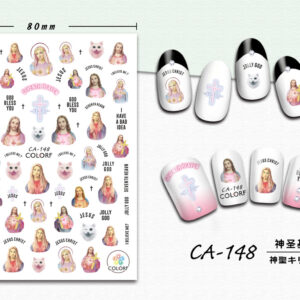 3D Nagel Sticker Coole stickers voor nagel folie Fashion Manicure Stickers Nagels CA-148 Heilige Jezus