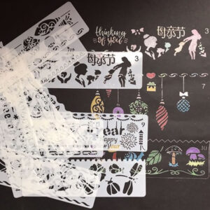 12 in 1 Kaart DIY Album Masking Spray Geschilderd Template Tekening Stencils Schilderen Scrapbooking Card Lace ruler