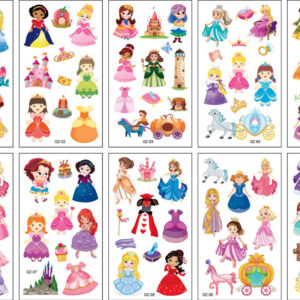 10 stuk Tattoo Sticker Gezicht Hand Cartoon Nep Tatoo Tijdelijke Waterdichte Taty model GZ Prinses