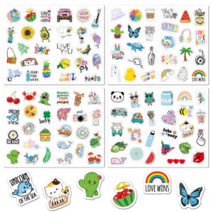 104 stuk strand beach Cartoon stickers voor kinderen en volwassenen Beloningsstickers Journal Laptop Telefoon Stickers