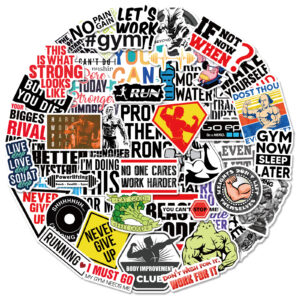 50 stuk fitnessruimte gym sportschool Cartoon stickers voor kinderen en volwassenen Beloningsstickers Journal Laptop Telefoon Stickers