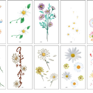 10 stuk Tattoo Sticker Gezicht Hand Cartoon Nep Tatoo Tijdelijke Waterdichte Taty model J Madeliefje