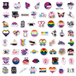 63 stuk homo gay lesbienne Cartoon stickers voor kinderen en volwassenen Beloningsstickers Journal Laptop Telefoon Stickers
