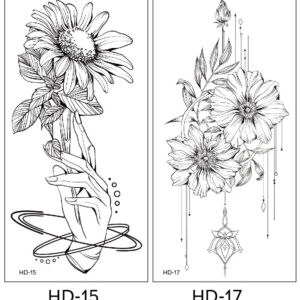 2 stuk XL Tattoo Sticker Gezicht Hand Mooie Body Art Nep Tatoo Tijdelijke Waterdichte Taty model HD1517