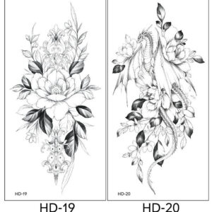 2 stuk XL Tattoo Sticker Gezicht Hand Mooie Body Art Nep Tatoo Tijdelijke Waterdichte Taty model HD1920