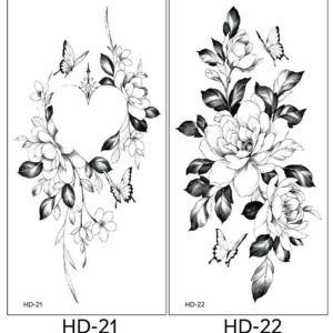 2 stuk XL Tattoo Sticker Gezicht Hand Mooie Body Art Nep Tatoo Tijdelijke Waterdichte Taty model HD2122