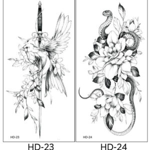 2 stuk XL Tattoo Sticker Gezicht Hand Mooie Body Art Nep Tatoo Tijdelijke Waterdichte Taty model HD2324